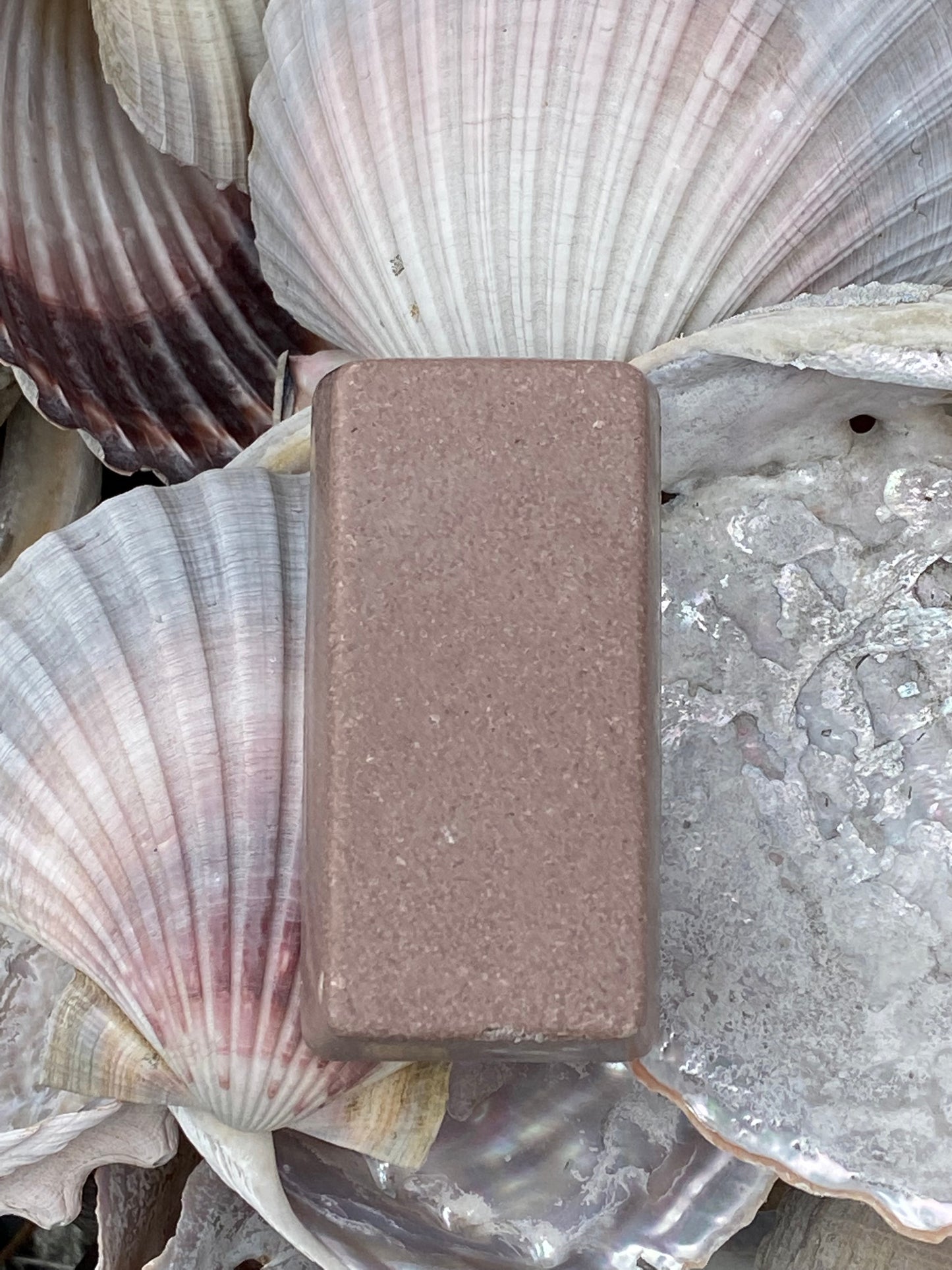 Grapeseed oil Salt Soap. Beautifully scented with an essential oil blend of Rose Geranium and Lavender. Handmade in Tasmania