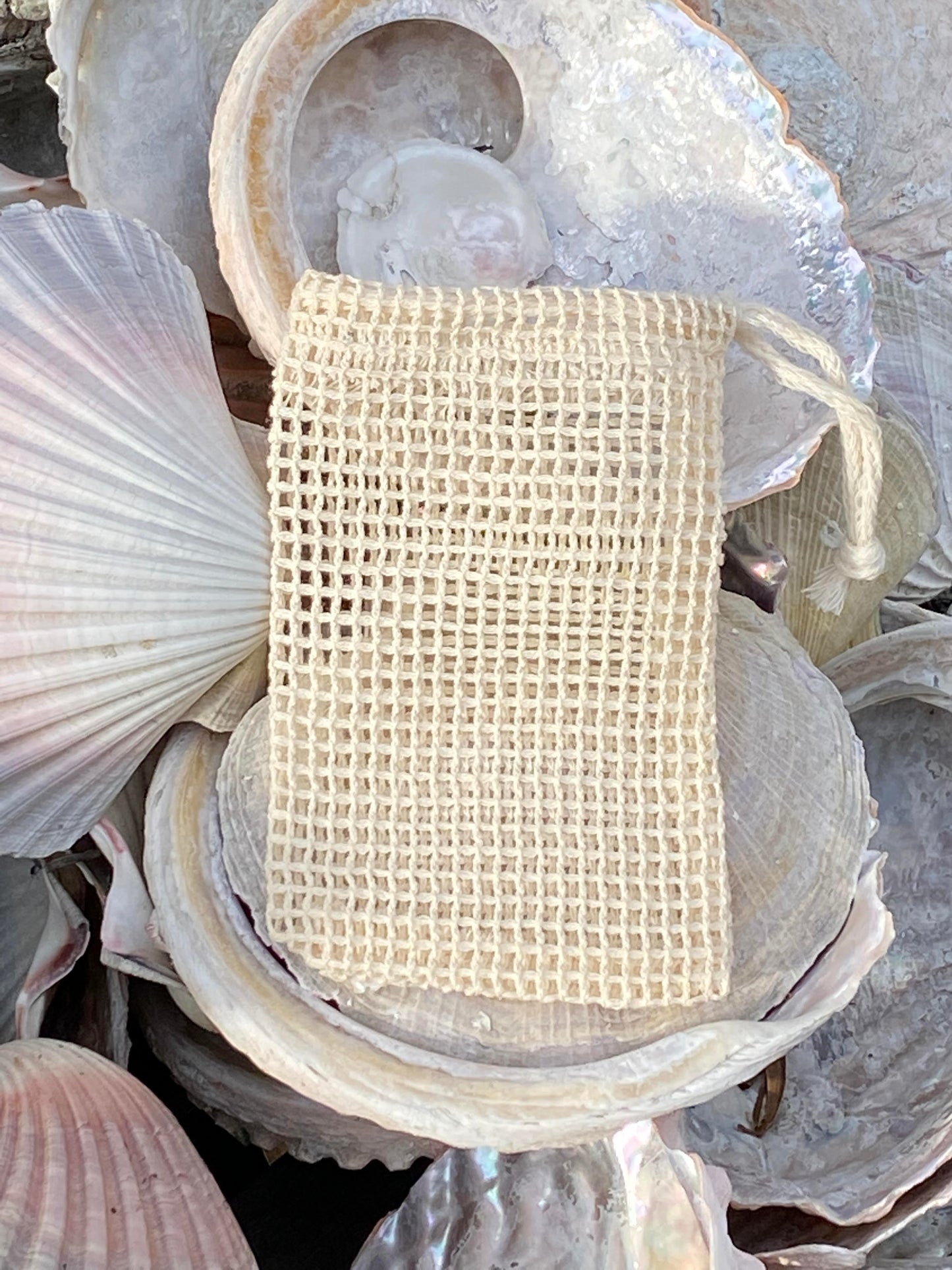 Natural coloured Soap Bag. Made from 100% sisal.