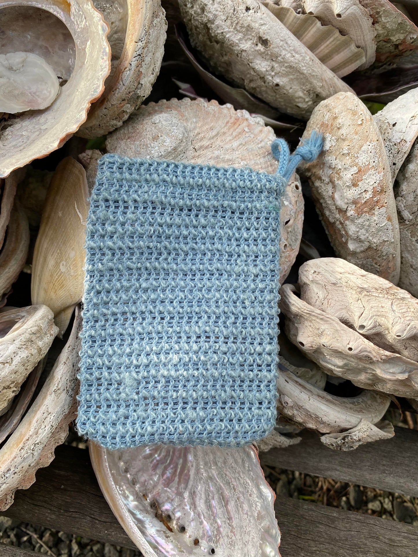 Blue Soap Bag. 100% Sisal.