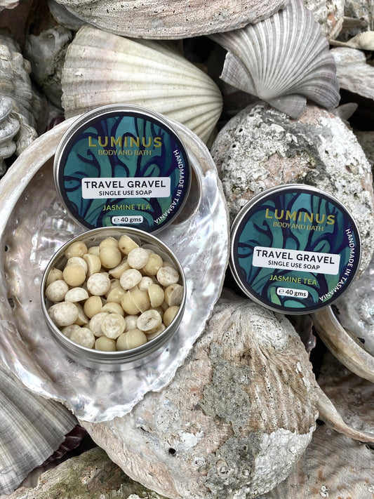 Travel Gravel /  Jasmine Tea & Aloe Vera - Single use Soap Rounds