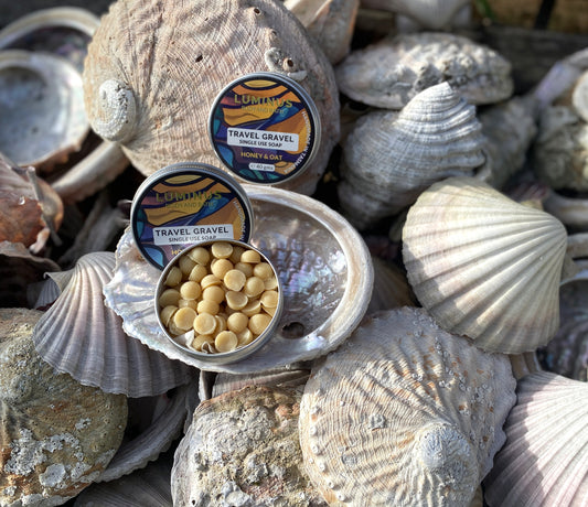 Travel Gravel /  Honey, Lemon & Oat - Single use Soap Rounds